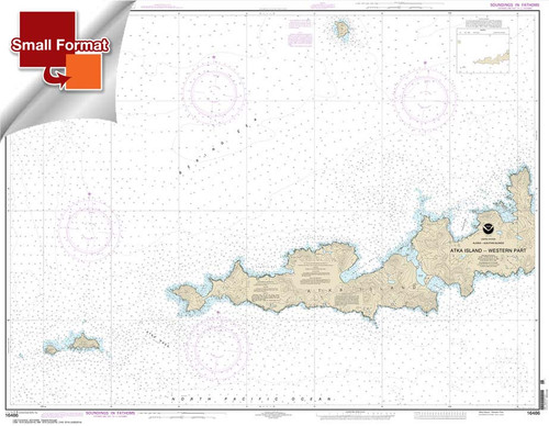 Small Format HISTORICAL NOAA Chart 16486: Atka Island: western part