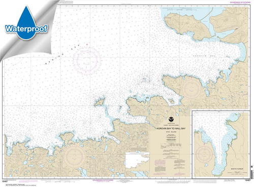 Waterproof HISTORICAL NOAA Chart 16487: Korovin Bay to Wall Bay-Atka Island;Martin Harbor