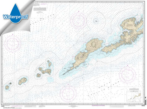 Waterproof NOAA Chart 16500: Unalaska l. to Amukta l.