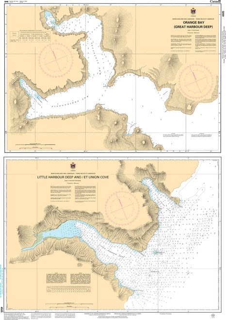 CHS Chart 4505: Plans - East Coast of the Island of Newfoundland/CÃ´te Est de l'ÃŽle de Terre Neuve