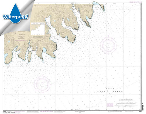 Waterproof HISTORICAL NOAA Chart 16521: Unalaska Island Protection Bay to Eagle Bay
