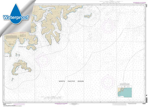Waterproof HISTORICAL NOAA Chart 16561: Mitrofania Bay And Kuiukta Bay