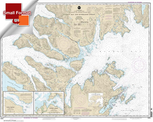 Small Format NOAA Chart 16594: Marmot Bay and Kupreanof Strait;Whale Passage;Ouzinkie Harbor