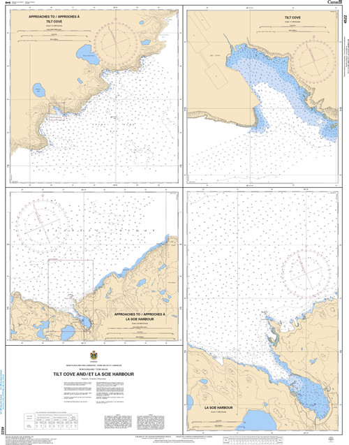 CHS Chart 4522: Tilt Cove and/et La Scie Harbour