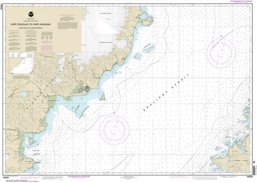 HISTORICAL NOAA Chart 16608: Shelikof Strait-Cape Douglas to Cape Nukshak