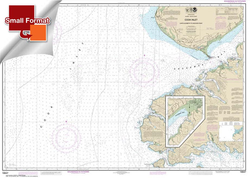 Small Format NOAA Chart 16647: Cook Inlet-Cape Elizabeth to Anchor Point