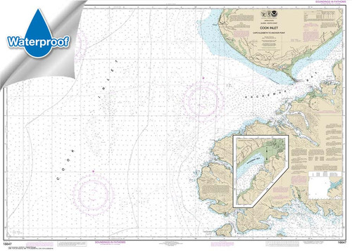 Waterproof NOAA Chart 16647: Cook Inlet-Cape Elizabeth to Anchor Point
