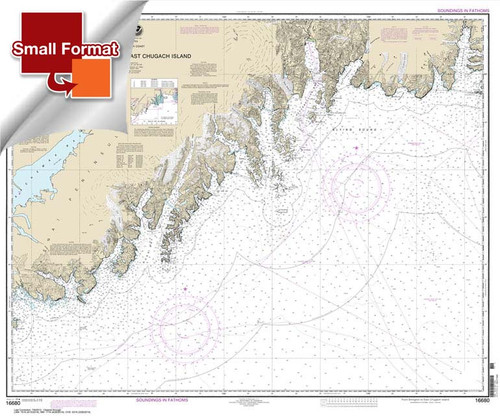 Small Format NOAA Chart 16680: Point Elrington to East Chugach Island