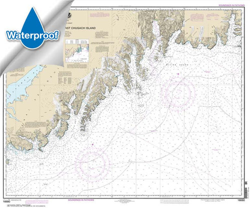 Waterproof NOAA Chart 16680: Point Elrington to East Chugach Island