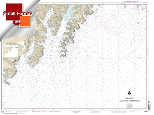HISTORICAL SMALL FORMAT NOAA Chart 16681: Seal Rocks to Gore Point