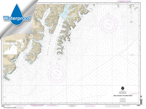 HISTORICAL WATERPROOF NOAA Chart 16681: Seal Rocks to Gore Point