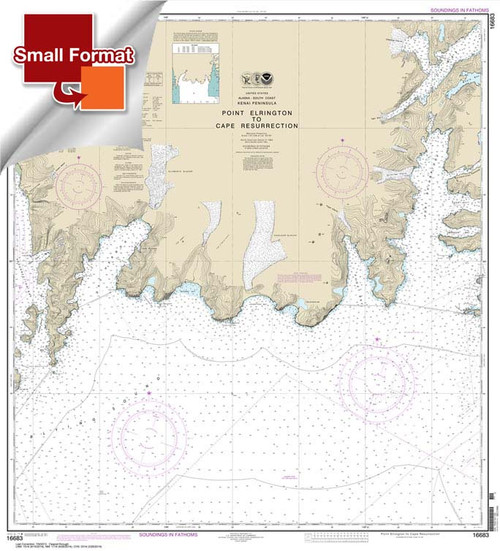 HISTORICAL SMALL FORMAT NOAA Chart 16683: Point Elrington to Cape Resurrection