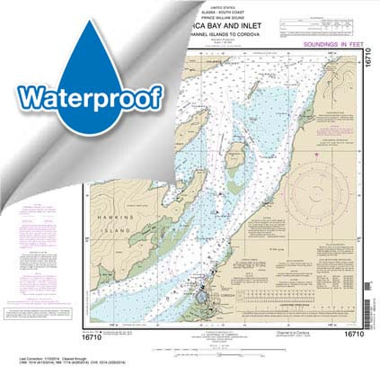 Waterproof NOAA Chart 16710: Orca B. and ln.-Channel ls. to Cordova