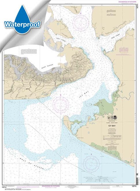 HISTORICAL WATERPROOF NOAA Chart 16741: Icy Bay