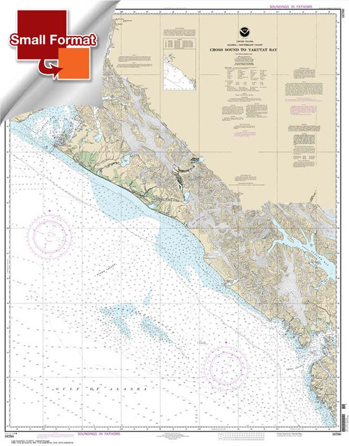 Small Format NOAA Chart 16760: Cross Sound to Yakutat Bay