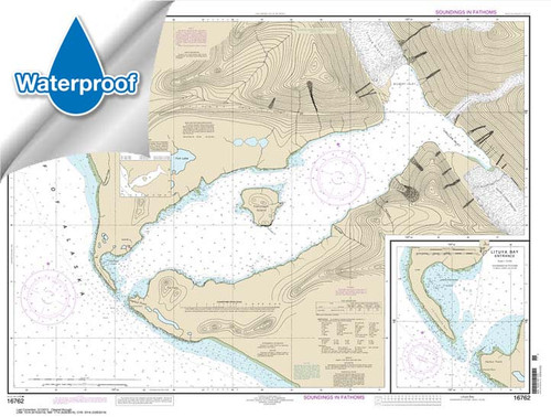 HISTORICAL WATERPROOF NOAA Chart 16762: Lituya Bay;Lituya Bay Entrance