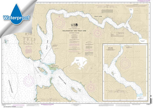 HISTORICAL WATERPROOF NOAA Chart 17311: Holkham Bay And Tracy Arm - Stephens Passage