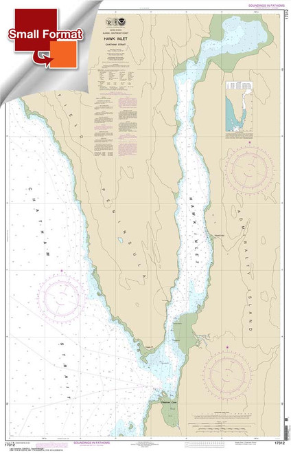 HISTORICAL SMALL FORMAT NOAA Chart 17312: Hawk Inlet: Chatham Strait