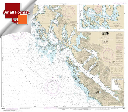 HISTORICAL SMALL FORMAT NOAA Chart 17322: Khaz Bay: Chichagof Island Elbow Passage