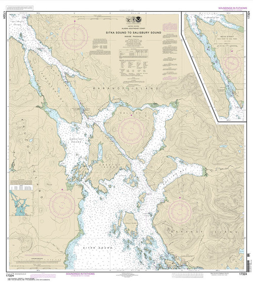 NOAA Chart 17324: Sitka Sound to Salisbury Sound: Inside Passage;Neva Str.-Neva Pt. to Zeal Pt.