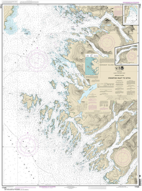 NOAA Chart 17326: Crawfish Inlet to Sitka: Baranof I.;Sawmill Cove