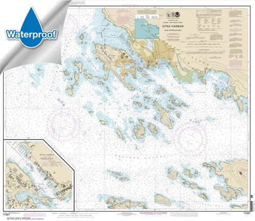 Waterproof NOAA Chart 17327: Sitka Harbor and approaches;Sitka Harbor