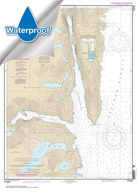 HISTORICAL WATERPROOF NOAA Chart 17335: Patterson Bay and Deep Cove