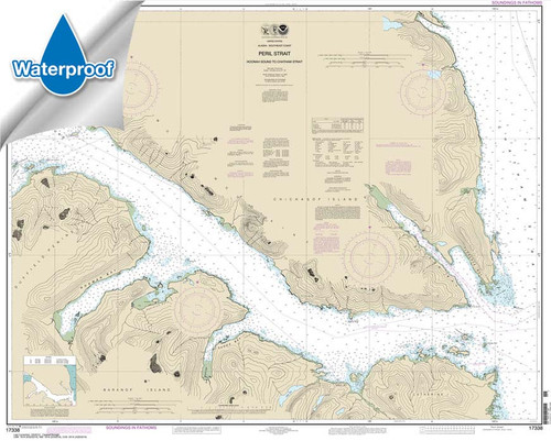 HISTORICAL WATERPROOF NOAA Chart 17338: Peril Str.-Hoonah Snd. to Chatham Str.