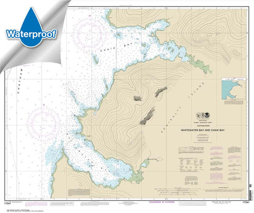 HISTORICAL WATERPROOF NOAA Chart 17341: Whitewater Bay and Chaik Bay: Chatham Strait HISTORICAL WATERPROOF NOAA Chart 17341: Whitewater Bay and Chaik Bay: Chatham Strait