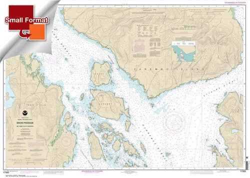 HISTORICAL SMALL FORMAT NOAA Chart 17383: Snow Passage: Alaska