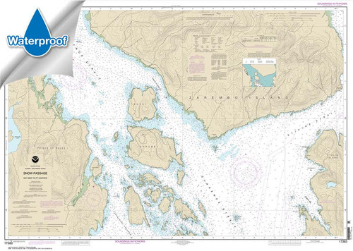 HISTORICAL WATERPROOF NOAA Chart 17383: Snow Passage: Alaska