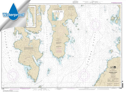 HISTORICAL WATERPROOF NOAA Chart 17386: Sumner Strait-Southern part