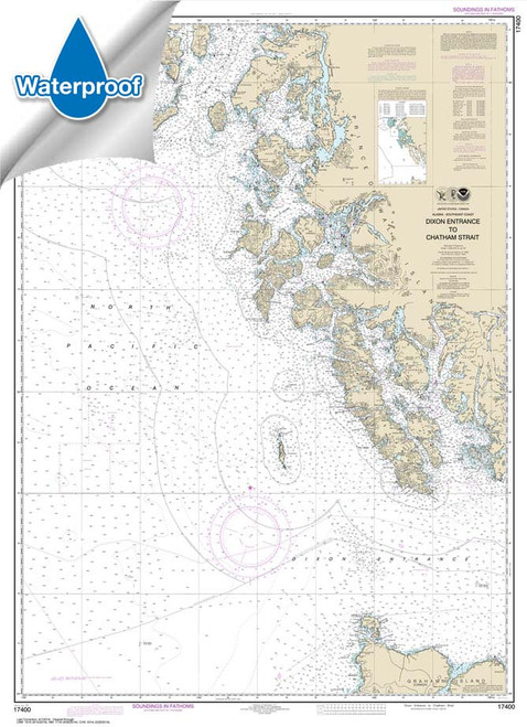 HISTORICAL WATERPROOF NOAA Chart 17400: Dixon Entrance to Chatham Strait