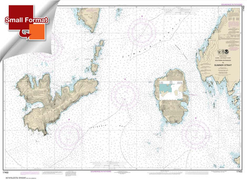 HISTORICAL SMALL FORMAT NOAA Chart 17402: Southern Entrances to Sumner Strait