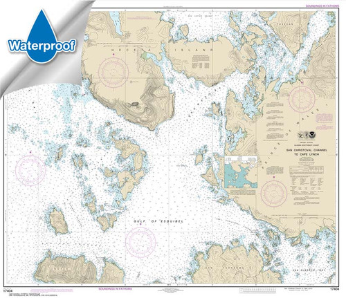 HISTORICAL WATERPROOF NOAA Chart 17404: San Christoval Channel to Cape Lynch