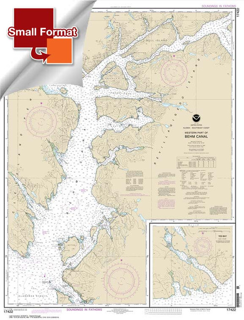 HISTORICAL SMALL FORMAT NOAA Chart 17422: Behm Canal-western part;Yes Bay