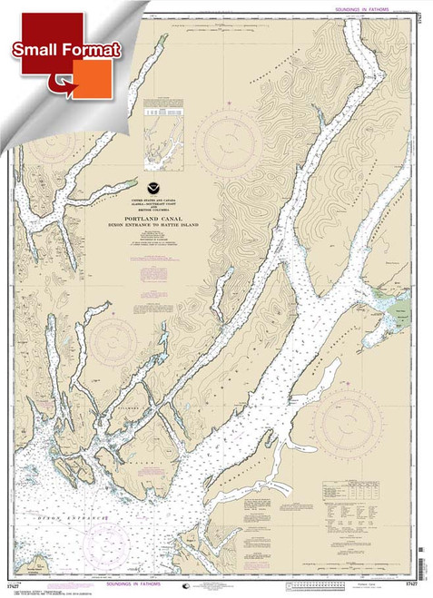 Small Format NOAA Chart 17427: Portland Canal - Dixon Entrance to Hattie I.
