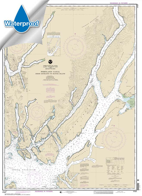 Waterproof NOAA Chart 17427: Portland Canal - Dixon Entrance to Hattie I.