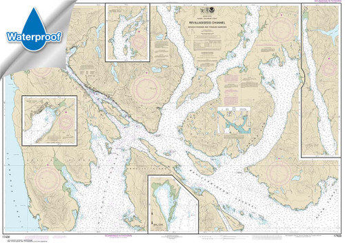 Waterproof NOAA Chart 17428: Revillagigedo Channel: Nichols Passage: and Tongass Narrows;Seal Cove;Ward Cove