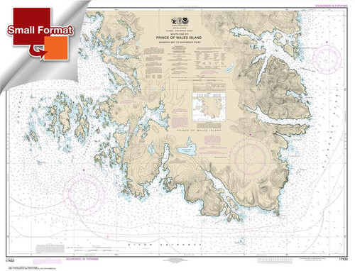 Small Format HISTORICAL NOAA Chart 17433: Kendrick Bay to SHipwreck Point: Prince of Wales Island