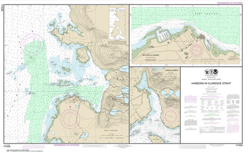 HISTORICAL NOAA Chart 17435: Harbors in Clarence Strait Port Chester: Annette Island;Tamgas Harbor: Annette Island;Metlakatla Harbor