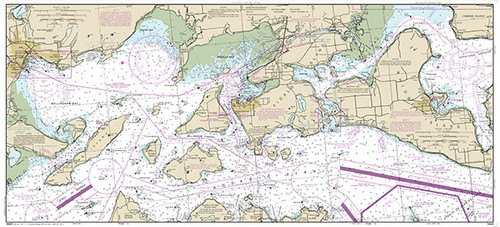 NOAA Chart 18423: Bellingham to Everett Including San Juan Islands; Blaine (7 PAGE FOLIO) Not updated since 2014