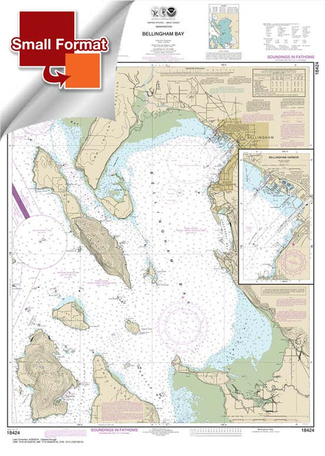 Small Format NOAA Chart 18424: Bellingham Bay;Bellingham Harbor Small Format NOAA Chart 18424: Bellingham Bay;Bellingham Harbor