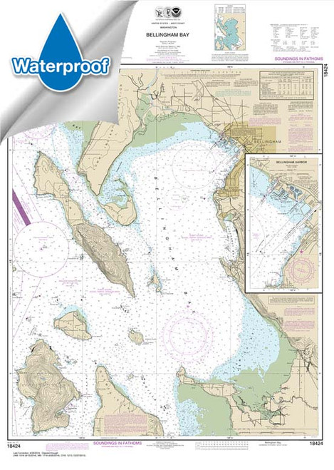 Waterproof NOAA Chart 18424: Bellingham Bay;Bellingham Harbor Waterproof NOAA Chart 18424: Bellingham Bay;Bellingham Harbor