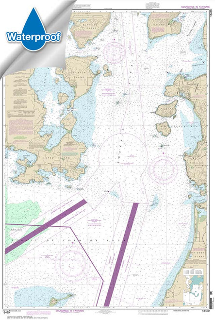 Waterproof HISTORICAL NOAA Chart 18429: Rosario Strait-southern part