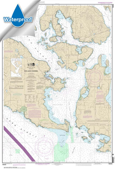 Waterproof HISTORICAL NOAA Chart 18434: San Juan Channel
