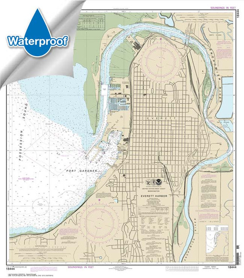 Waterproof NOAA Chart 18444: Everett Harbor