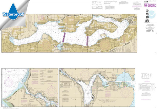 Waterproof NOAA Chart 18447: Lake Washington Ship Canal and Lake Washington
