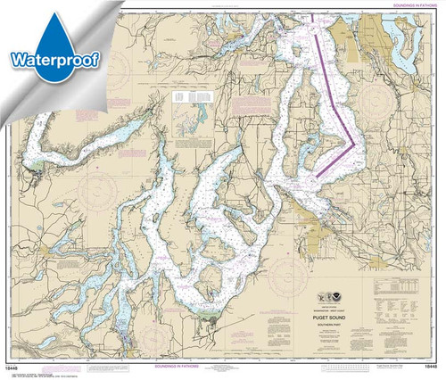 Waterproof NOAA Chart 18448: Puget Sound-southern part