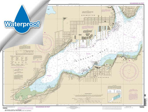 Waterproof NOAA Chart 18452: Sinclair Inlet